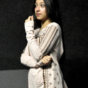 Boho Beige Embroidered Top