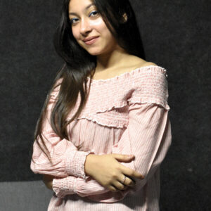 Pink Striped Off-Shoulder Smocked Top